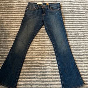Pilcro jeans from Anthropologie. Boot cut blue denim.